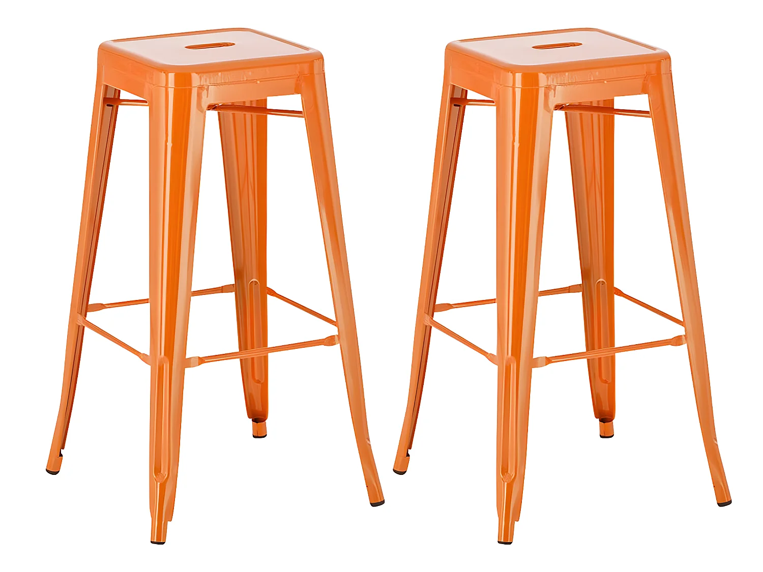 Lot de 2 tabourets métal argentée 43 x 43 x 77 cm TDB10120