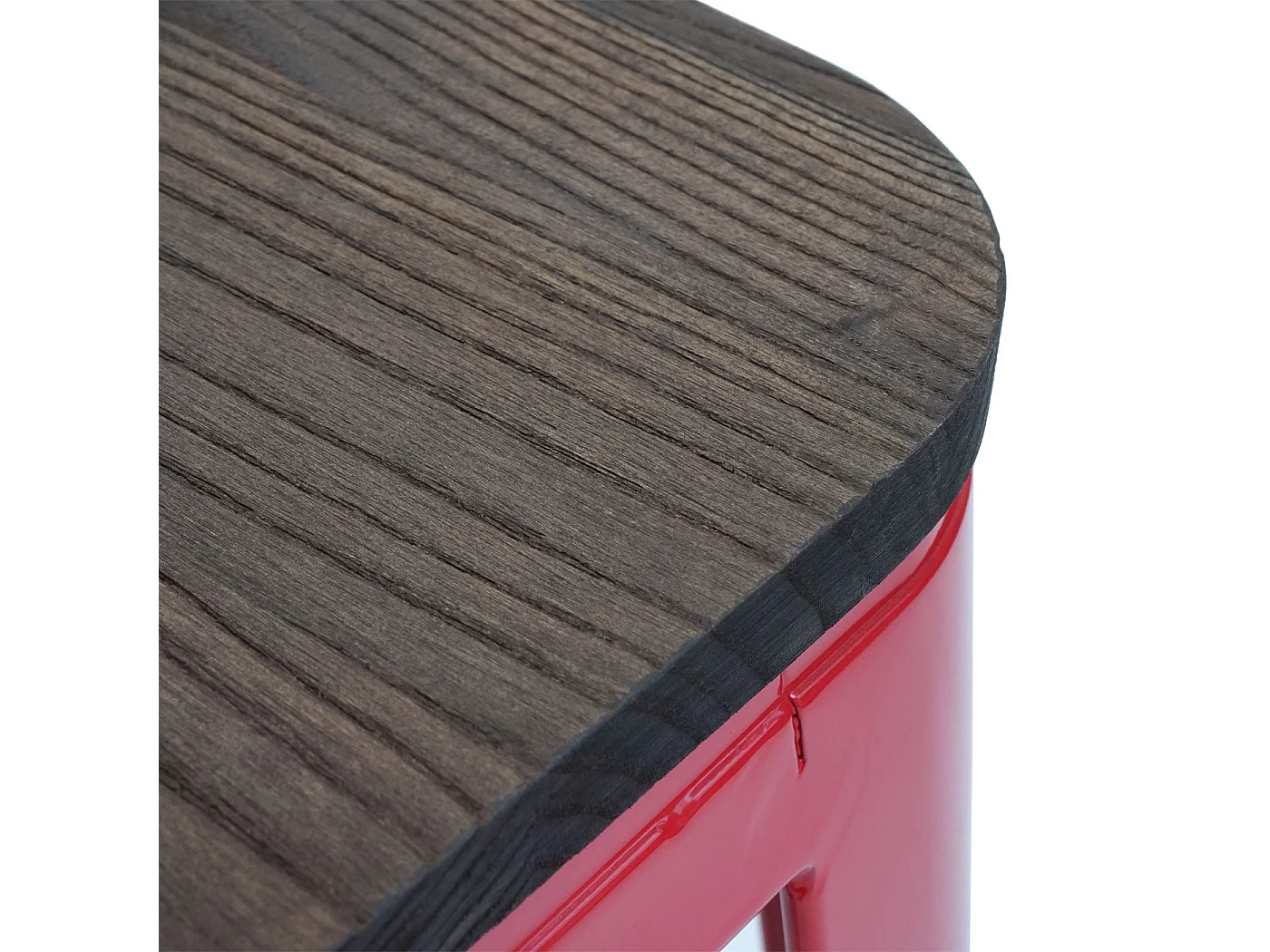 Lot de 2 tabourets de bar style industriel factory en métal rouge assise en bois 04_0000486