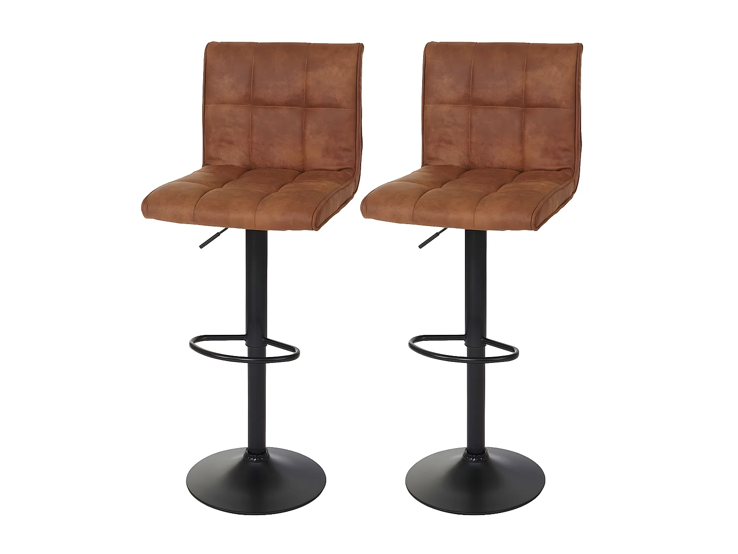 Lot de 2 tabourets tissu marron 44 x 46 x 116 cm TDB04031