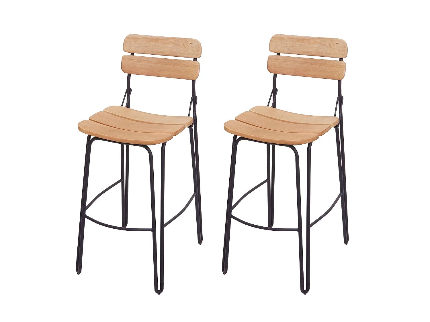 Lot de 2 tabourets métal marron 44 x 57 x 105 cm 04_0000148