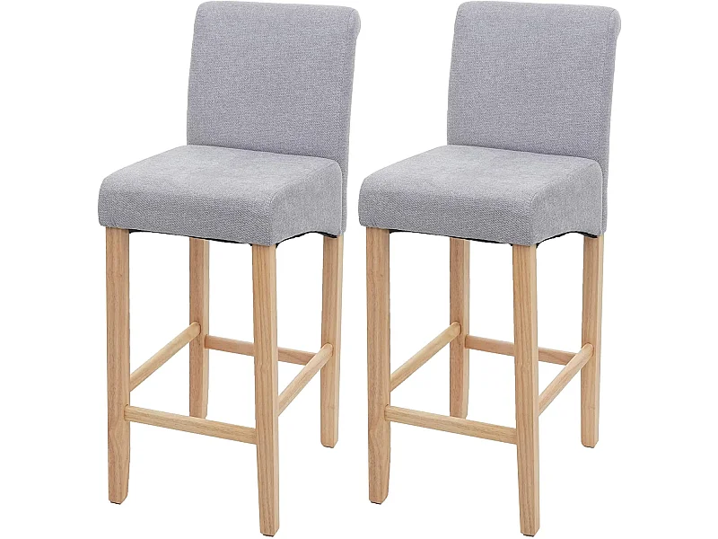 Lot de 2 tabourets tissu grise 39 x 53 x 105 cm TDB04073