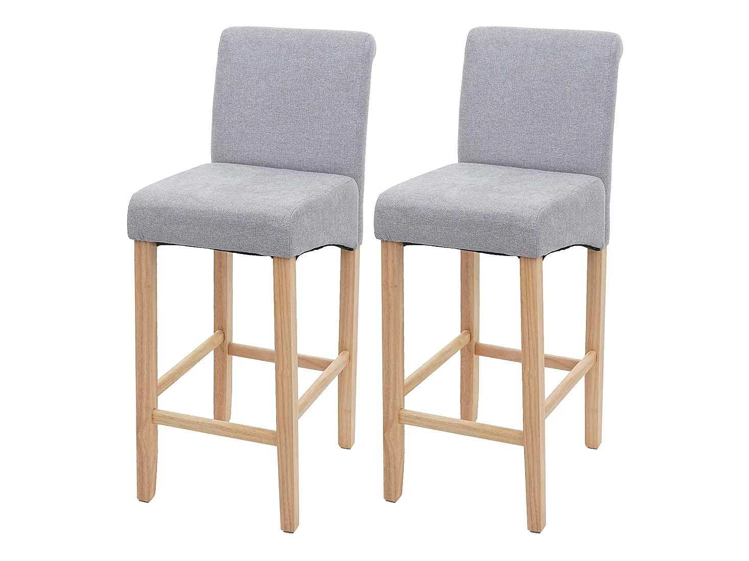 Lot de 2 tabourets tissu grise 39 x 53 x 105 cm TDB04073