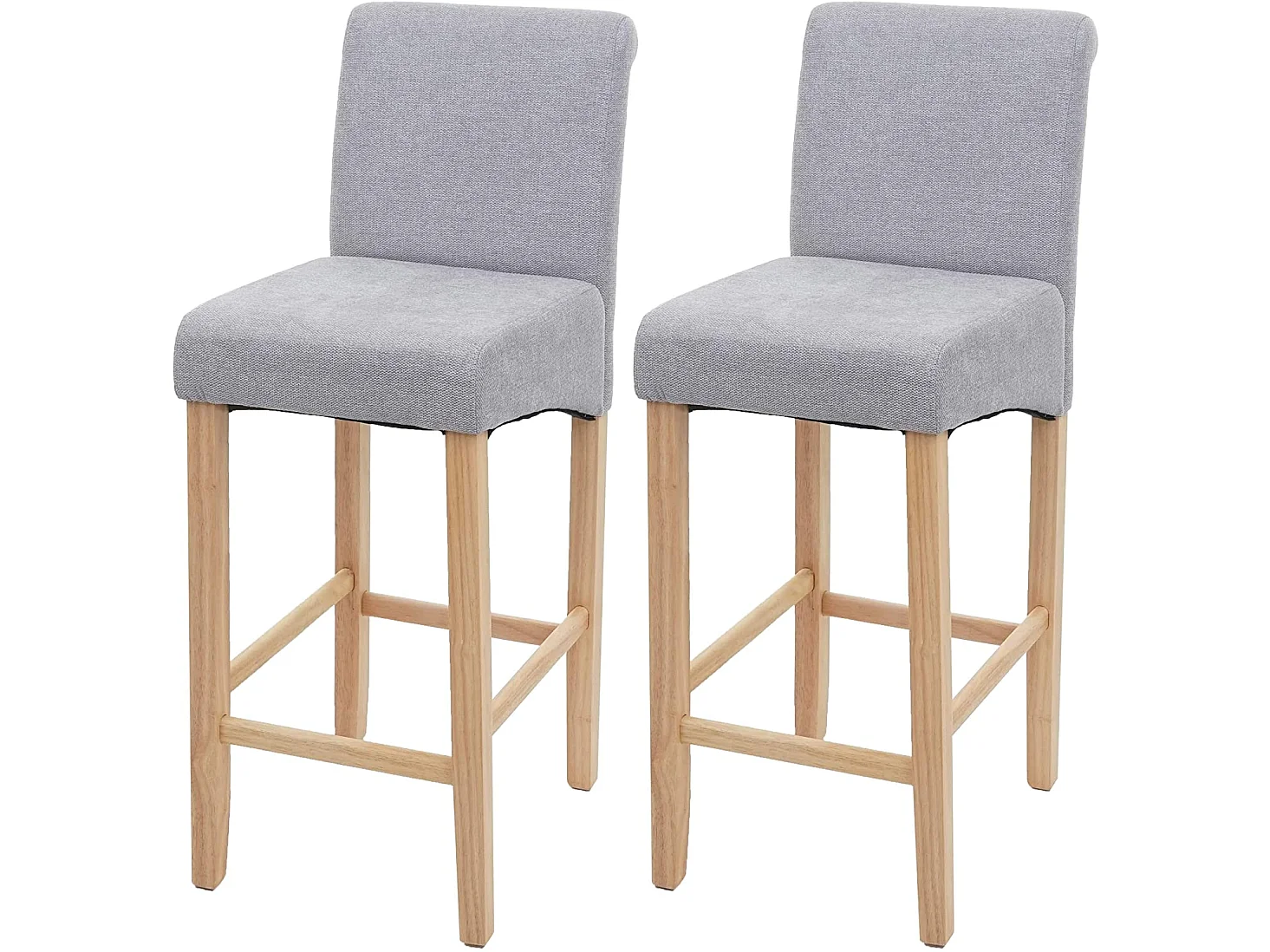 Lot de 2 tabourets tissu grise 39 x 53 x 105 cm TDB04073