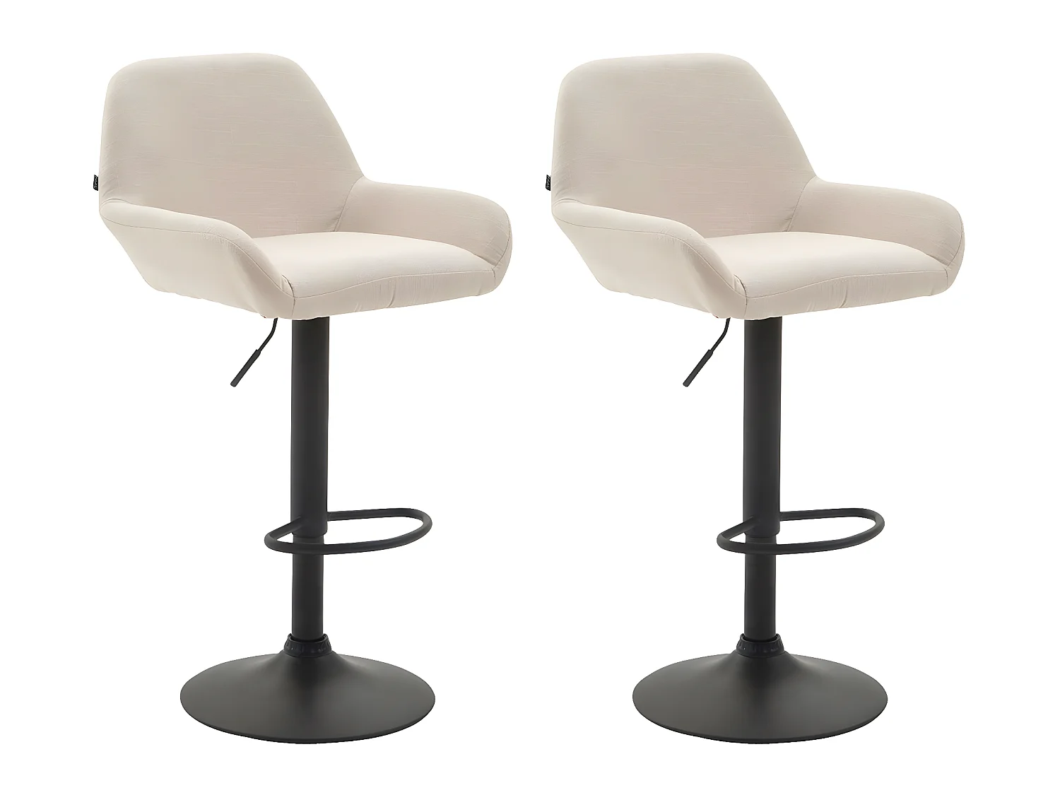 Lot de 2 tabourets métal crème 51 x 52 x 89 cm TDB10226