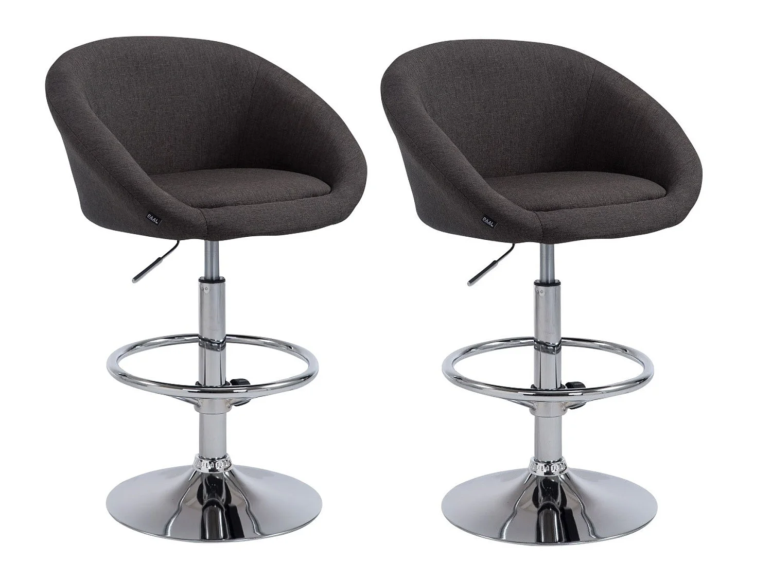 Lot de 2 tabourets tissu grise 55 x 51 x 106 cm TDB10055