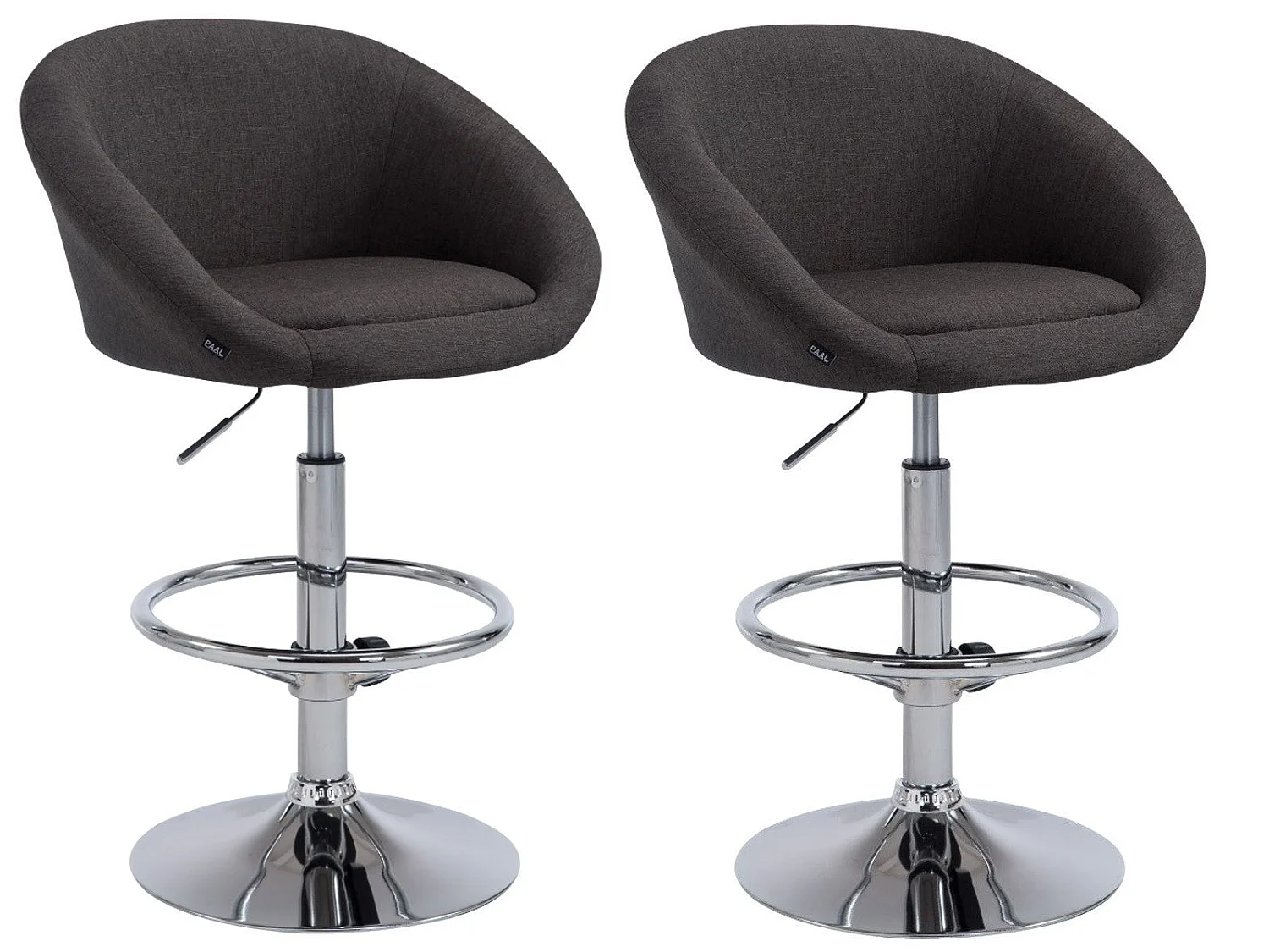 Lot de 2 tabourets tissu grise 55 x 51 x 106 cm TDB10055