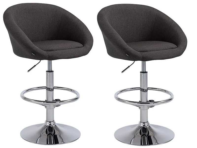 Lot de 2 tabourets tissu grise 55 x 51 x 106 cm TDB10055