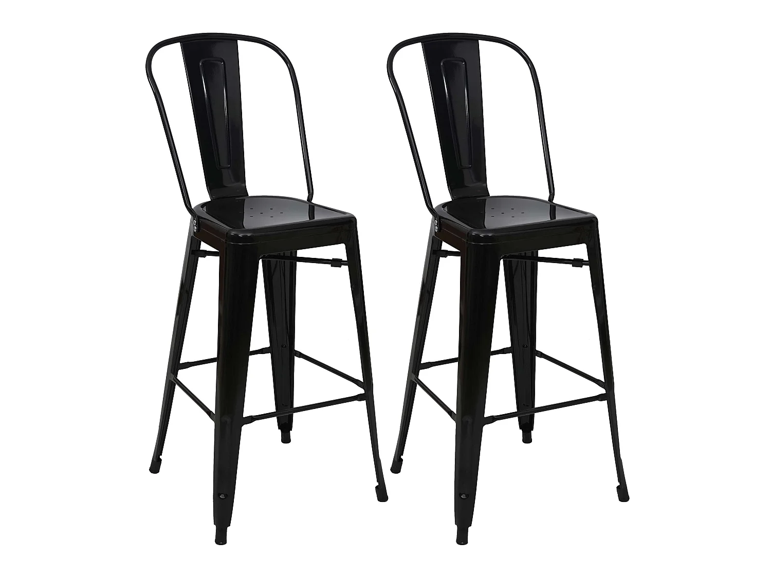 Lot de 2 tabourets métal argentée 50 x 45 x 117 cm 04_0000109