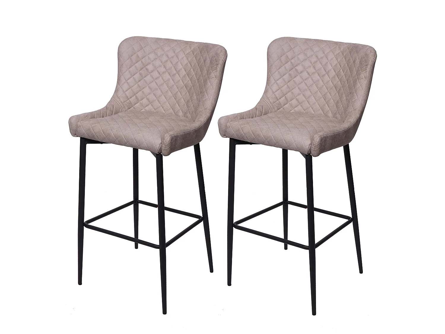 Lot de 2 tabourets tissu grise 47 x 47 x 105 cm 04_0000157