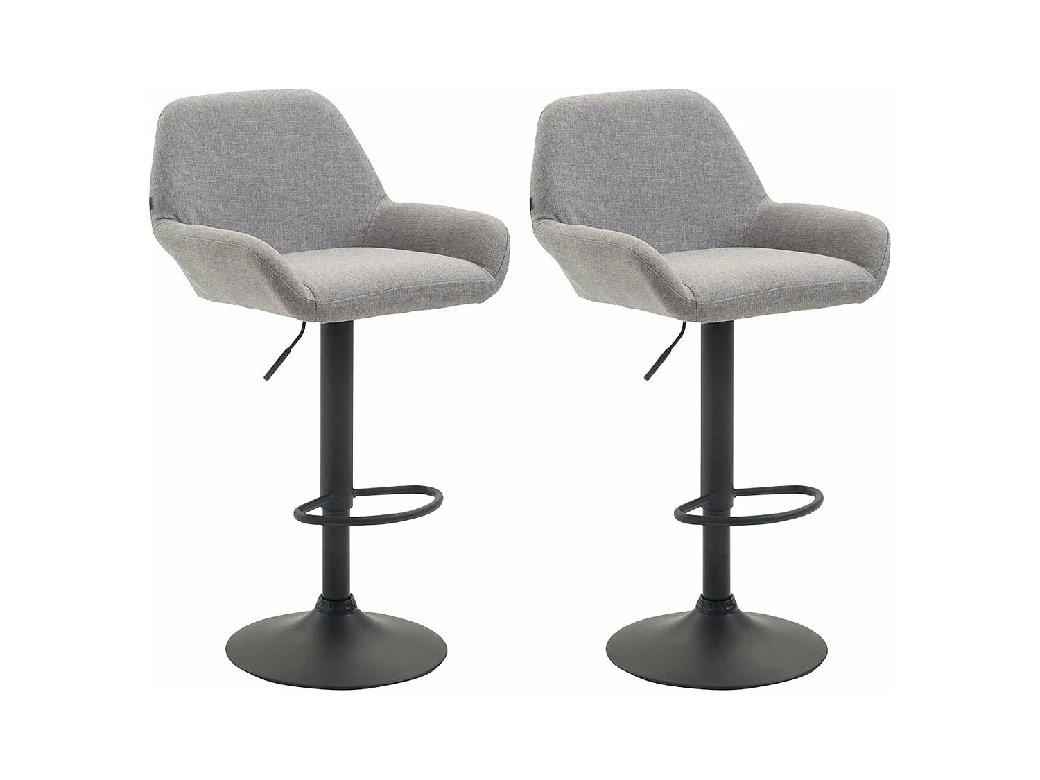 Lot de 2 tabourets métal grise 51 x 52 x 89 cm TDB10228