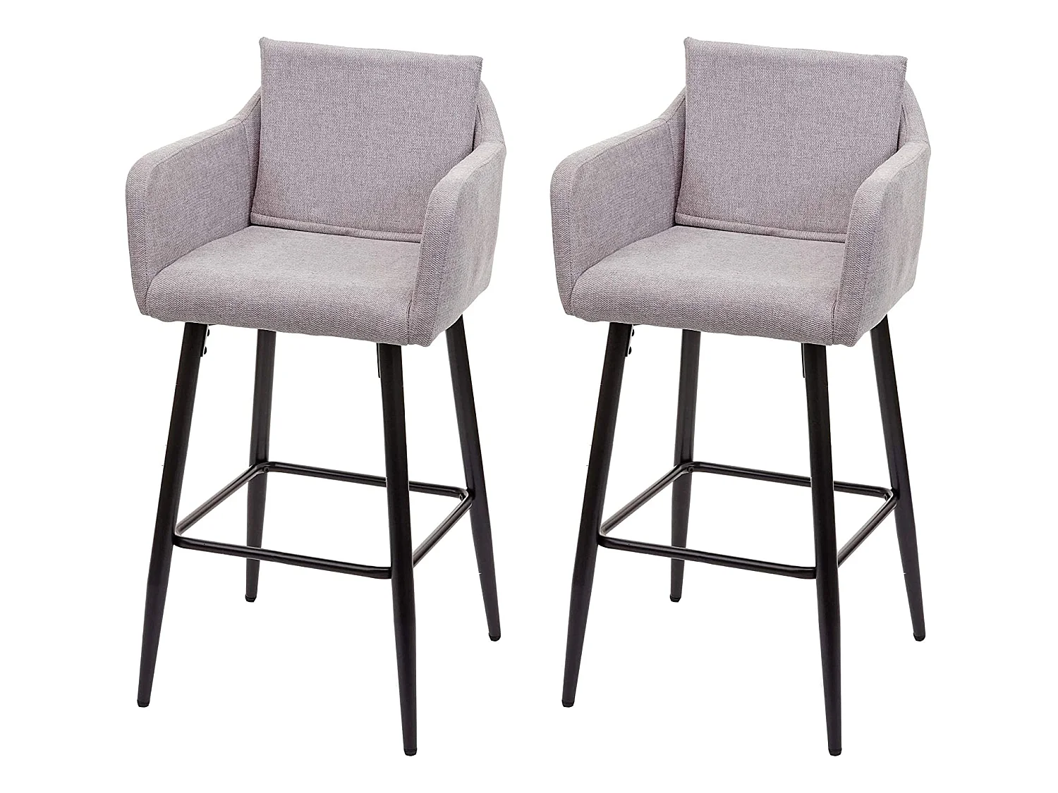 Lot de 2 tabourets métal grise 54 x 53 x 101 cm TDB04061
