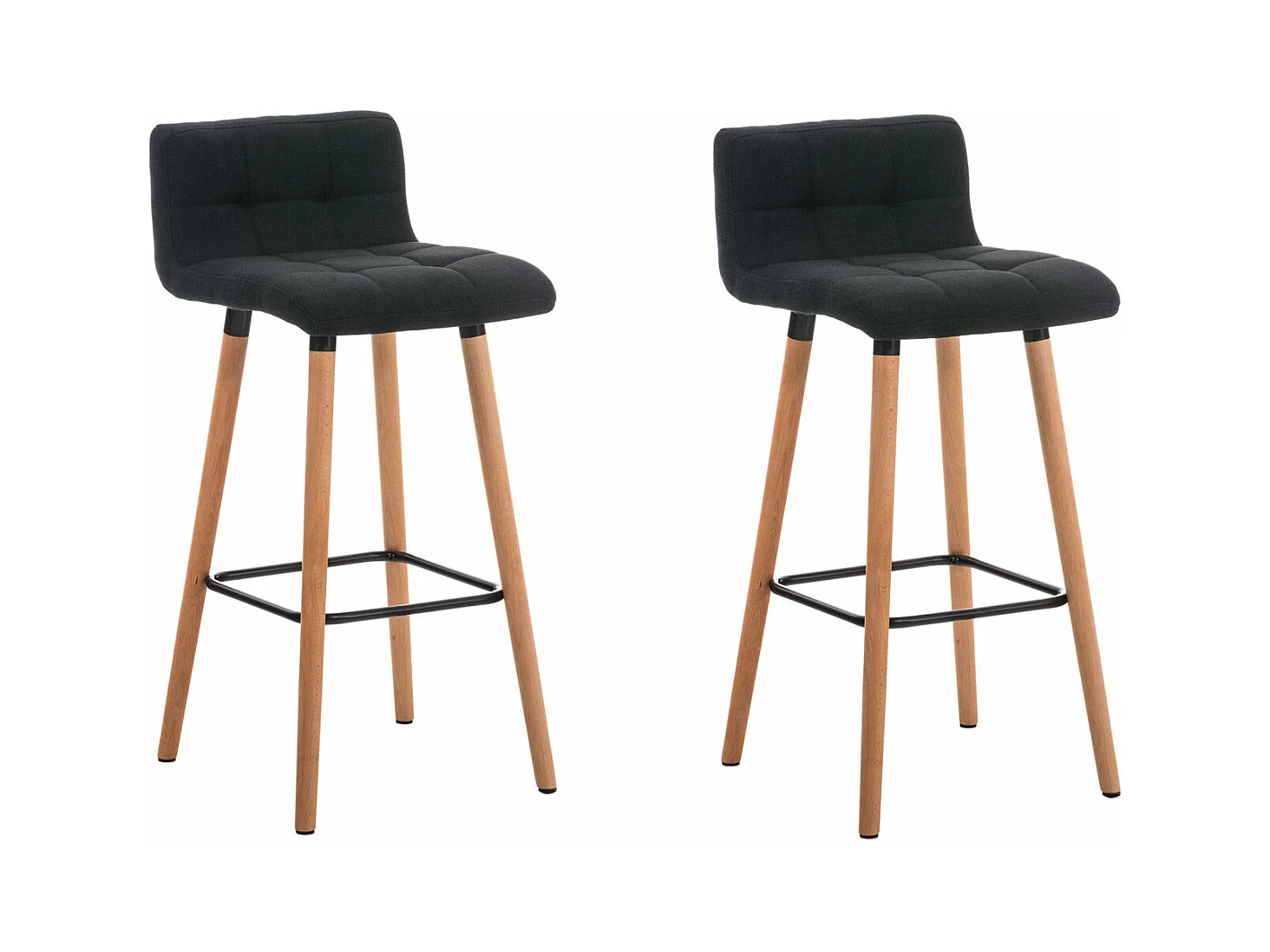 Lot de 2 tabourets bois marron 39 x 48 x 94 cm 10_0000218