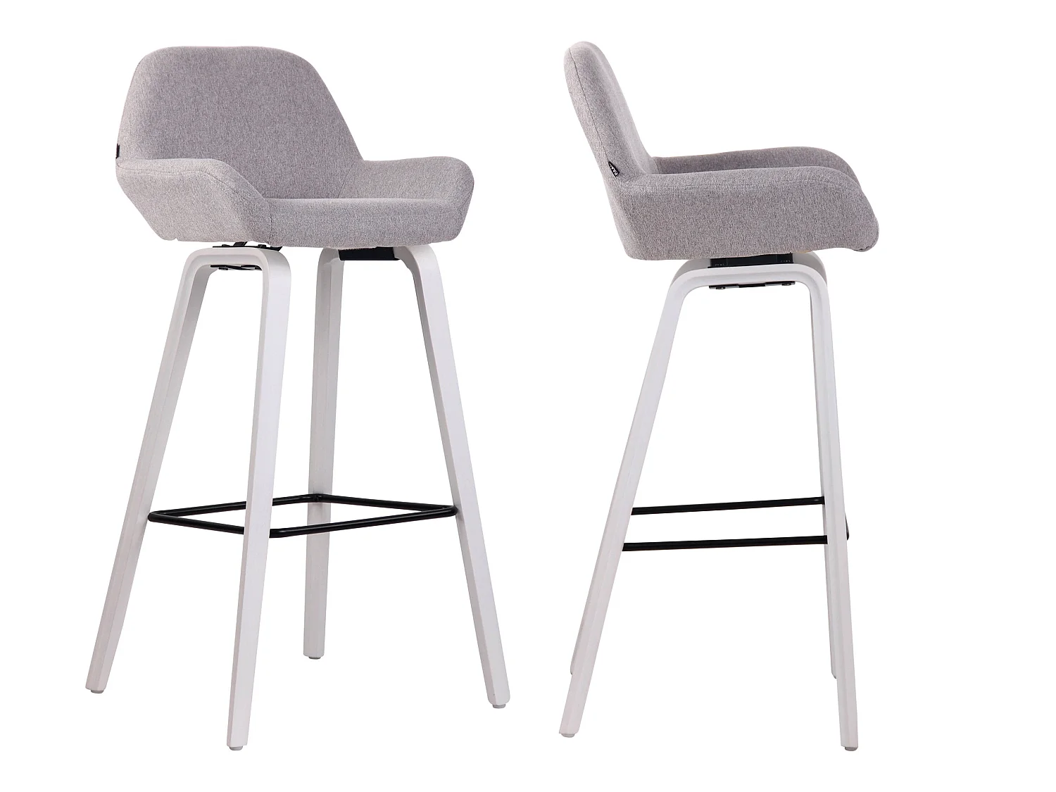 Lot de 2 tabourets bois blanche 52 x 51 x 103 cm 10_0000412