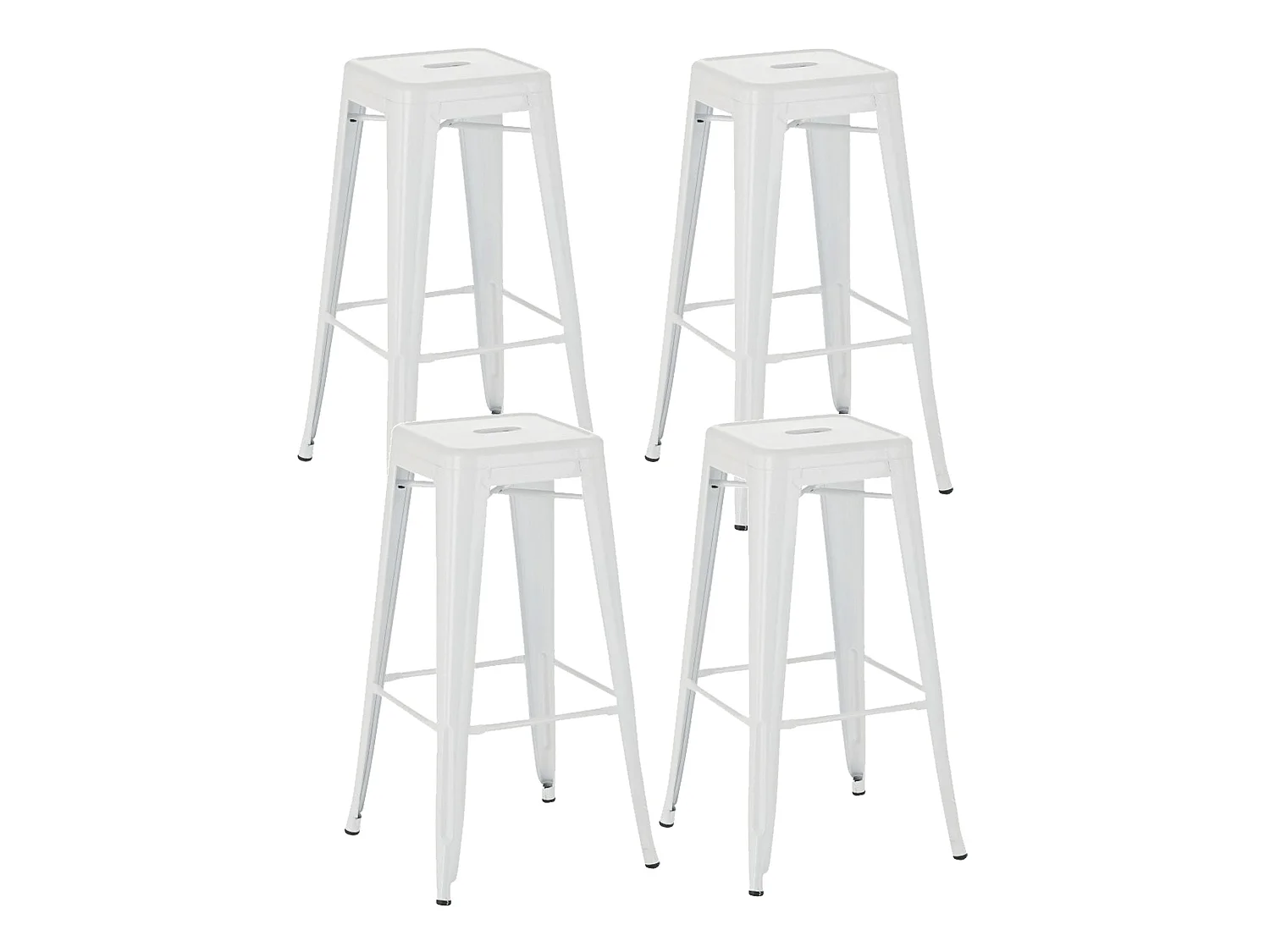 Lot de 4 tabourets métal blanche 43 x 43 x 77 cm 10_0001073