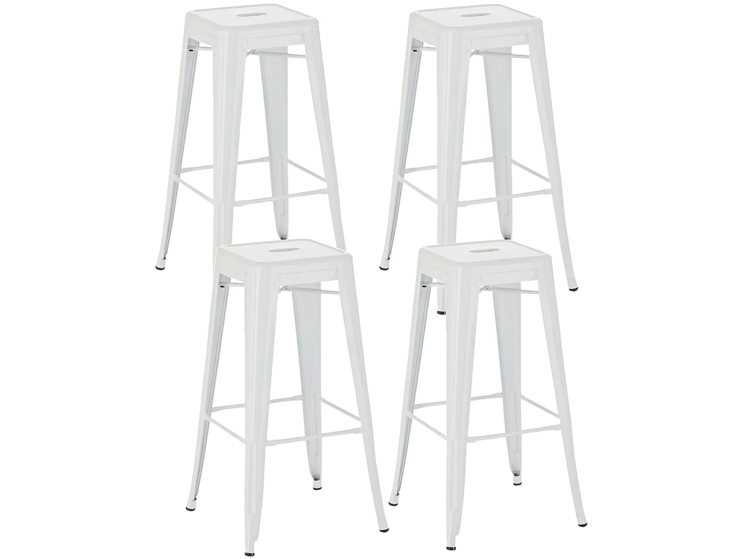 Lot de 4 tabourets métal blanche 43 x 43 x 77 cm 10_0001073