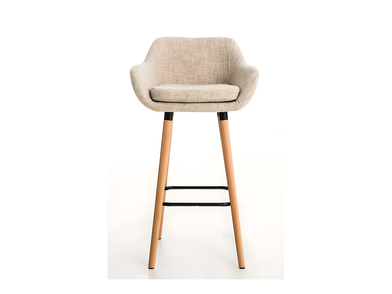 Lot de 2 tabourets tissu crème 55 x 46 x 99 cm 10_0000275