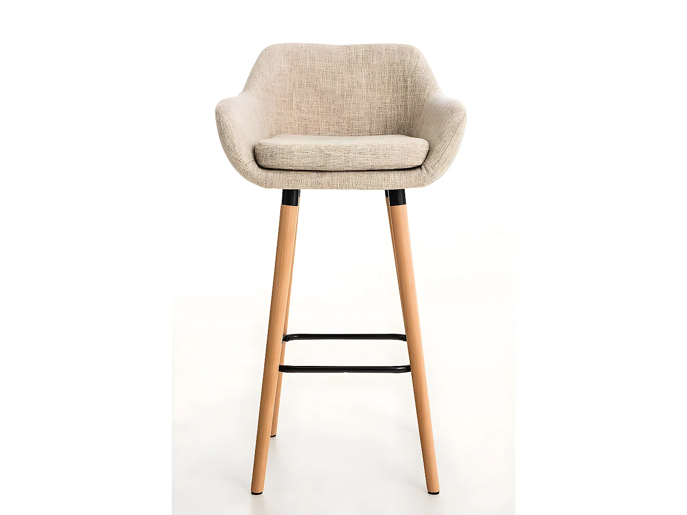 Lot de 2 tabourets tissu crème 55 x 46 x 99 cm 10_0000275