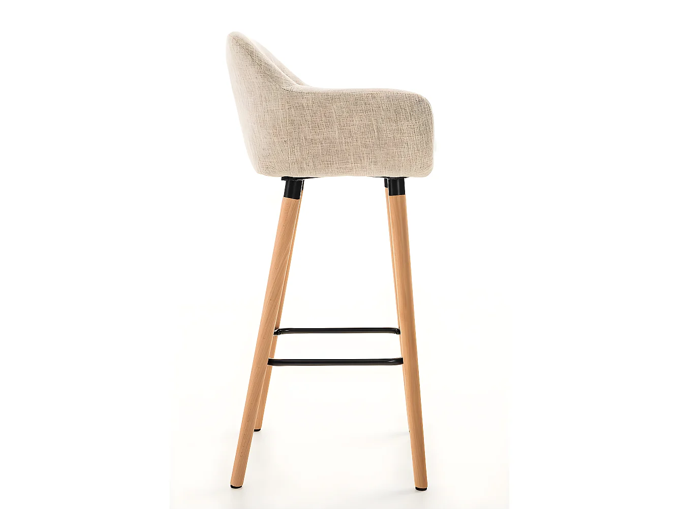 Lot de 2 tabourets tissu crème 55 x 46 x 99 cm 10_0000275