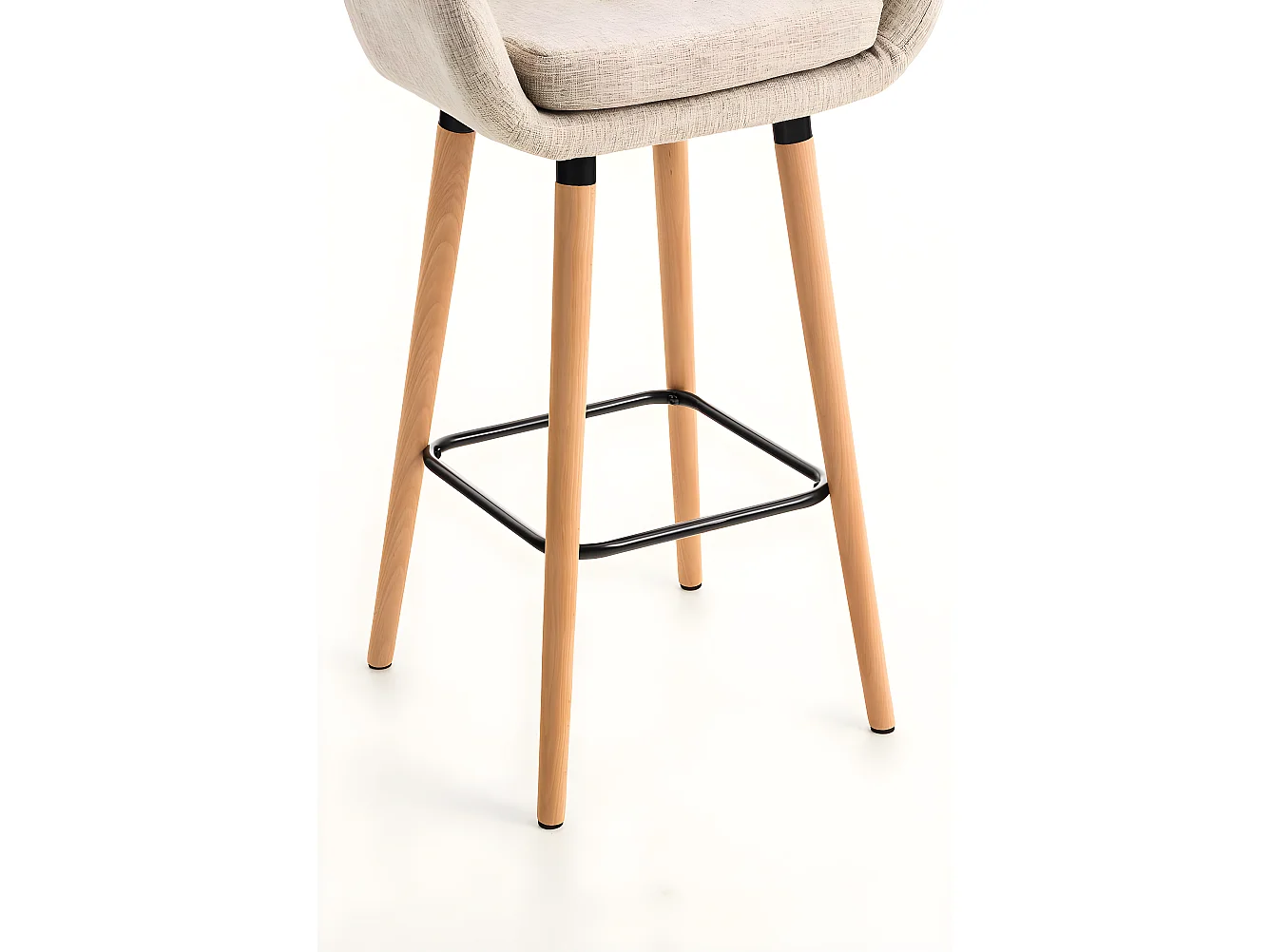 Lot de 2 tabourets tissu crème 55 x 46 x 99 cm 10_0000275