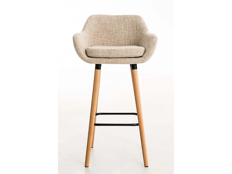 Lot de 2 tabourets tissu crème 55 x 46 x 99 cm 10_0000275