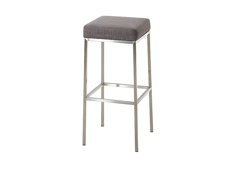 Tabouret de bar rembourré argenté 37 x 37 x 85 cm 10_0001077