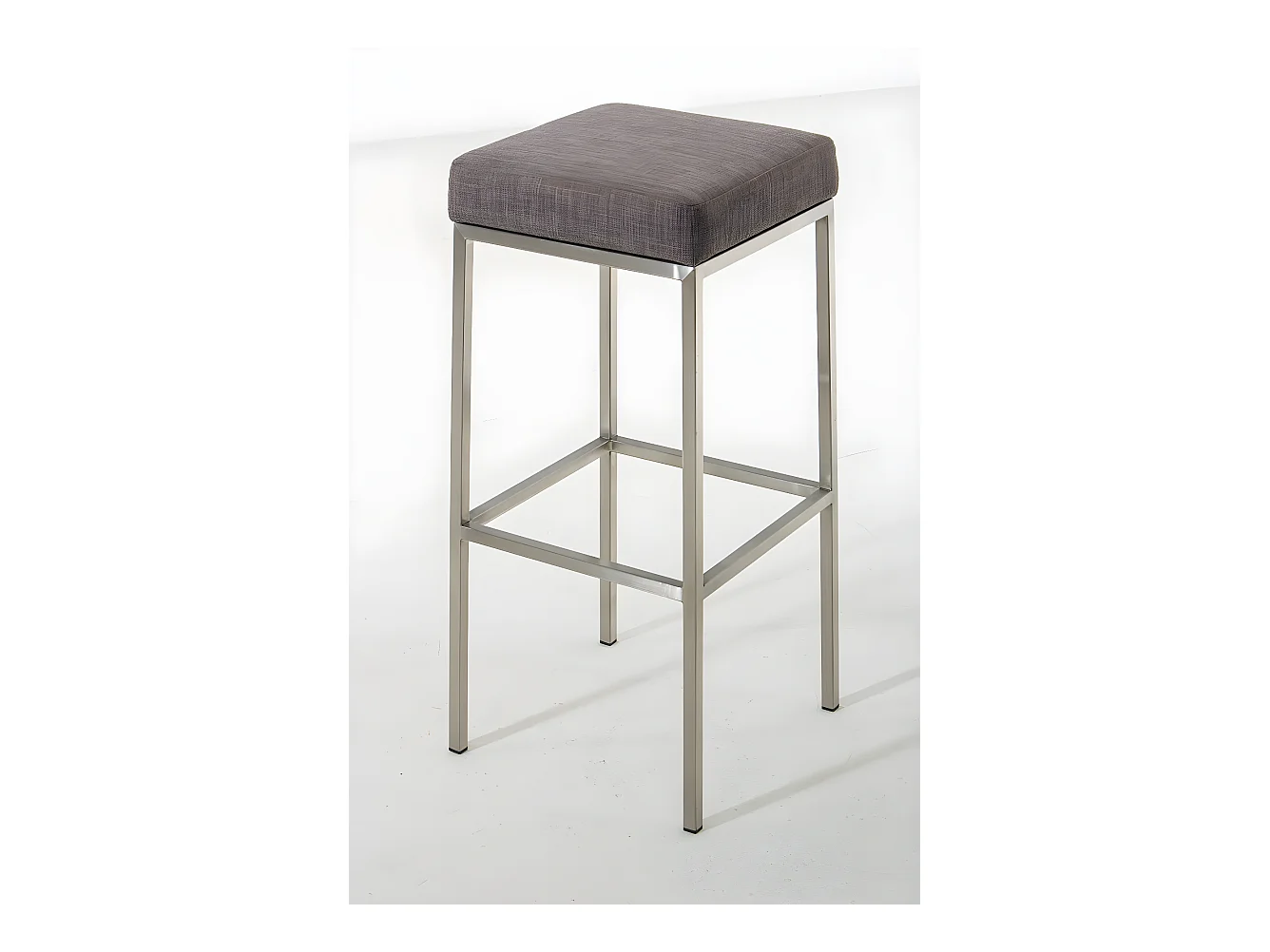 Tabouret de bar rembourré argenté 37 x 37 x 85 cm 10_0001077
