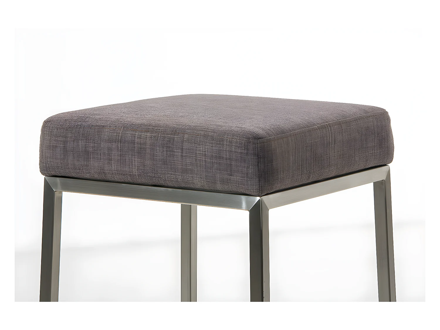 Tabouret de bar rembourré argenté 37 x 37 x 85 cm 10_0001077