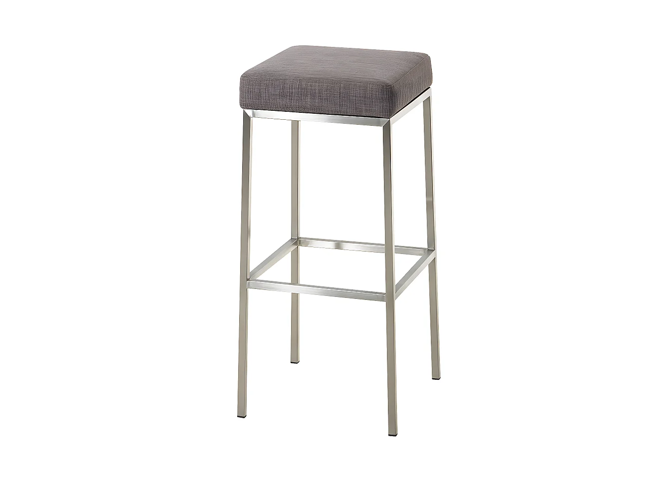 Tabouret de bar rembourré argenté 37 x 37 x 85 cm 10_0001077