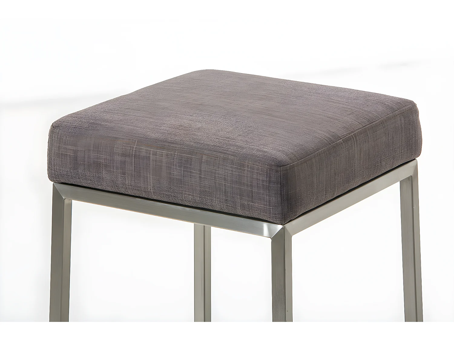 Tabouret de bar rembourré argenté 37 x 37 x 85 cm 10_0001077