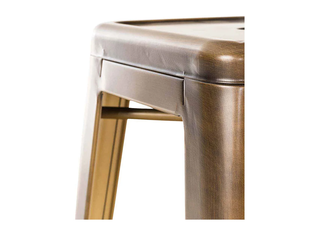 Lot de 4 tabourets métal argentée 43 x 43 x 77 cm 10_0000938