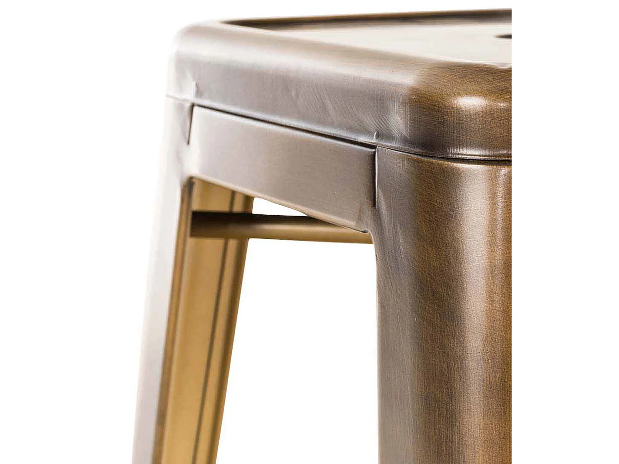 Lot de 4 tabourets métal argentée 43 x 43 x 77 cm 10_0000938