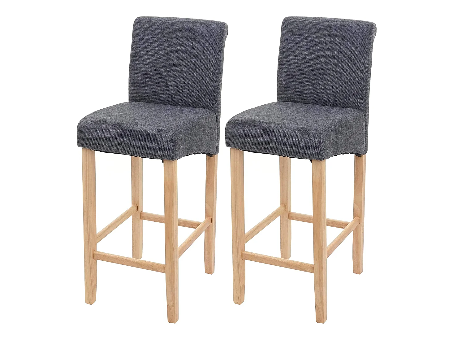 Lot de 2 tabourets tissu grise 39 x 53 x 105 cm TDB04072