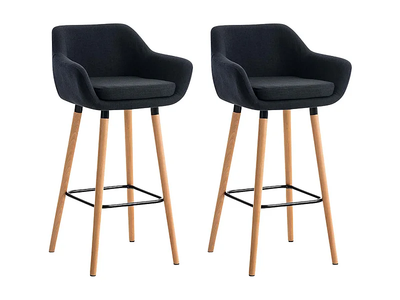 Lot de 2 tabourets tissu noire 55 x 46 x 99 cm 10_0000271