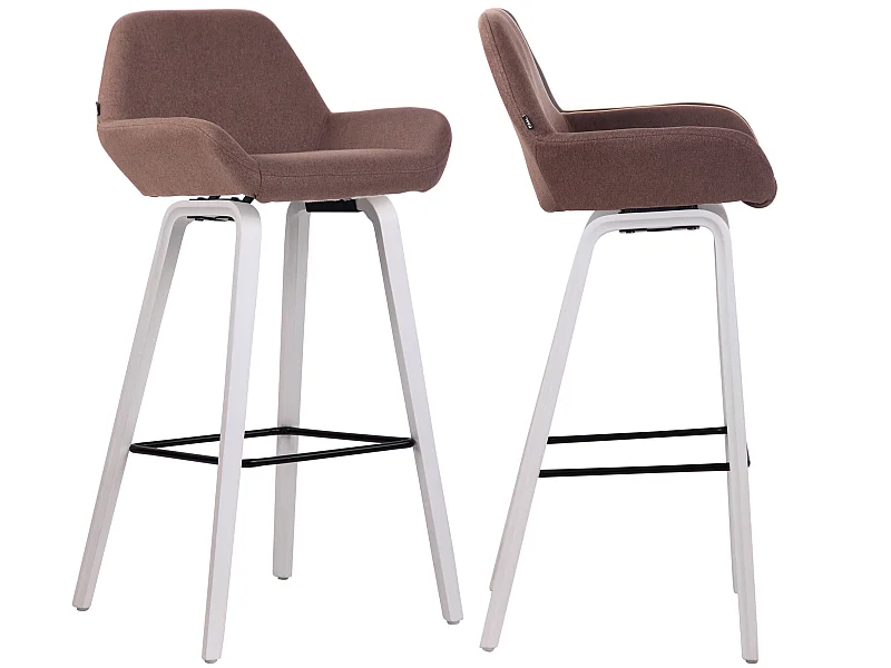 Lot de 2 tabourets bois blanche 52 x 51 x 103 cm 10_0000410