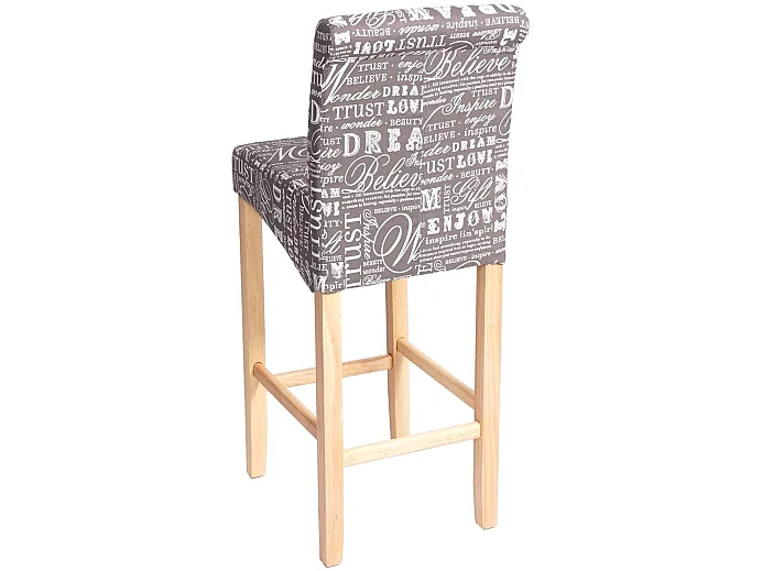 Lot de 2 tabourets tissu grise 39 x 53 x 105 cm TDB04075