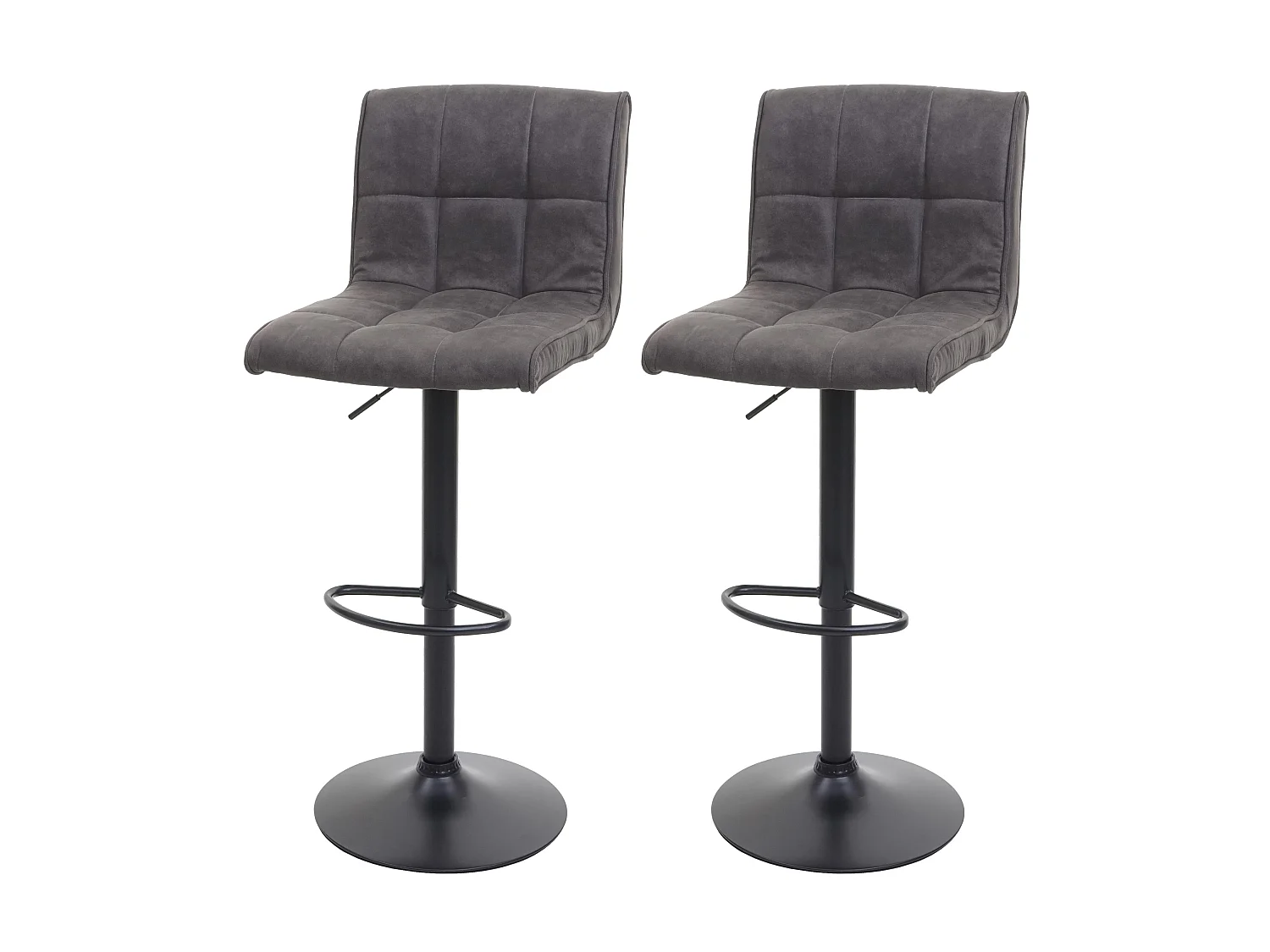 Lot de 2 chaises tissu grise 44 x 46 x 95 cm 04_0000121