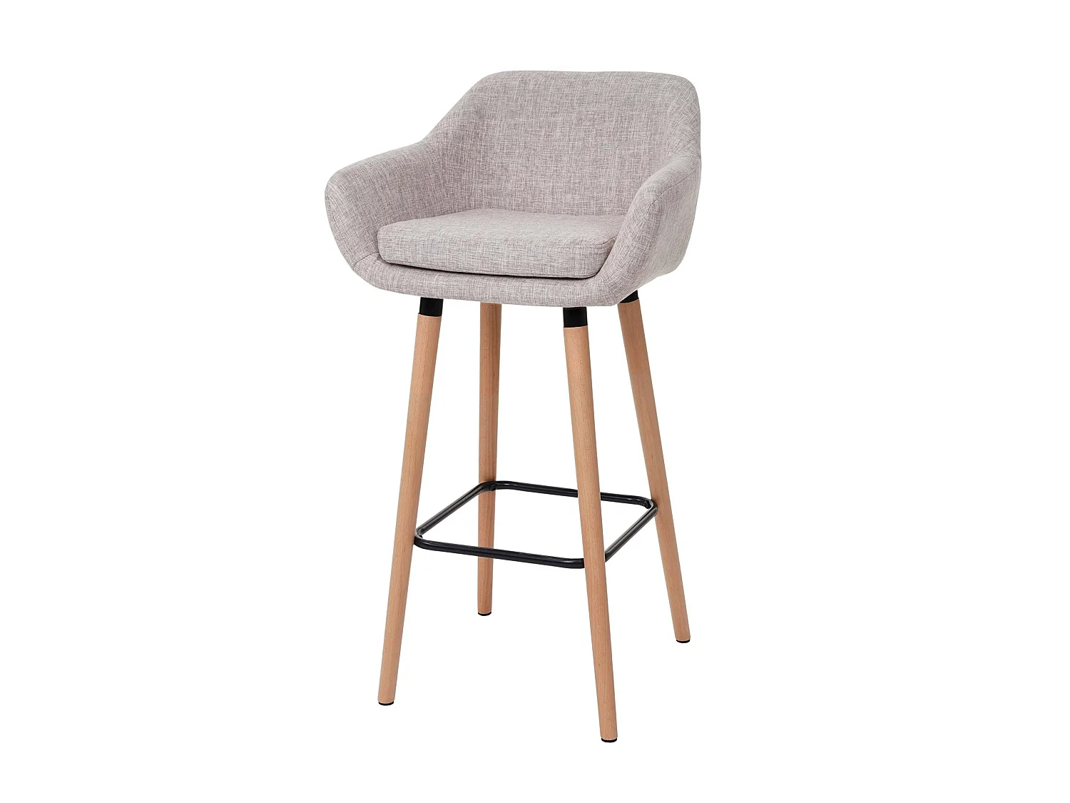 Tabouret de bar chaise tissu crème 53 x 45 x 99 cm 04_0005297