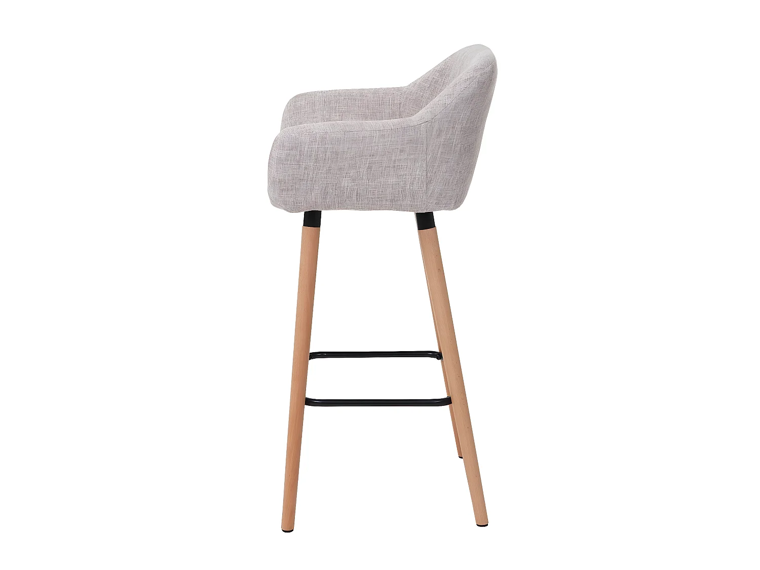 Tabouret de bar chaise tissu crème 53 x 45 x 99 cm 04_0005297