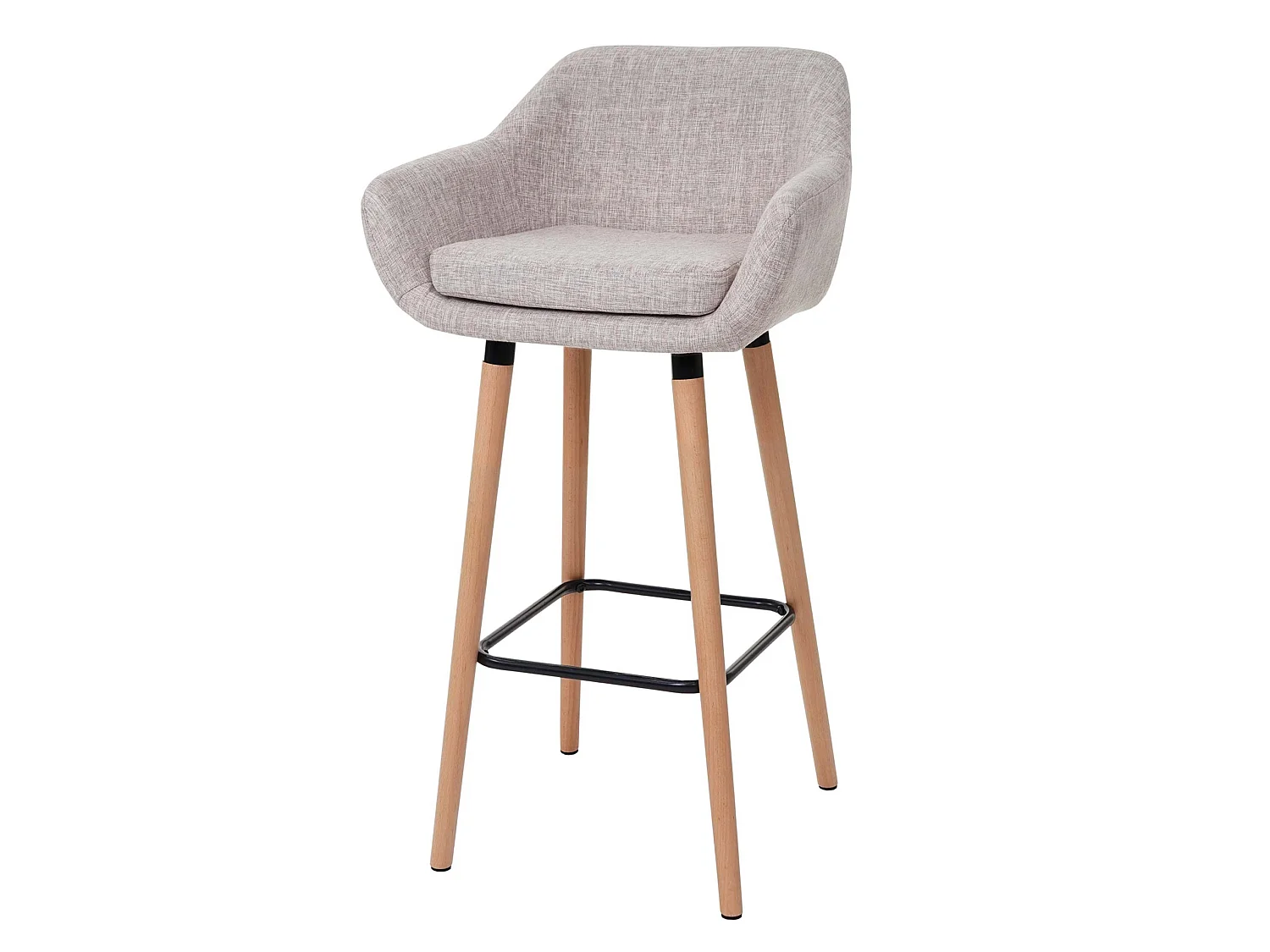 Tabouret de bar chaise tissu crème 53 x 45 x 99 cm 04_0005297