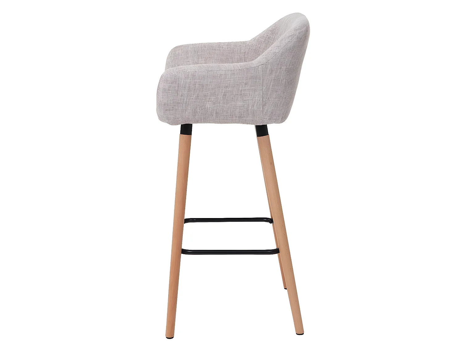 Tabouret de bar chaise tissu crème 53 x 45 x 99 cm 04_0005297
