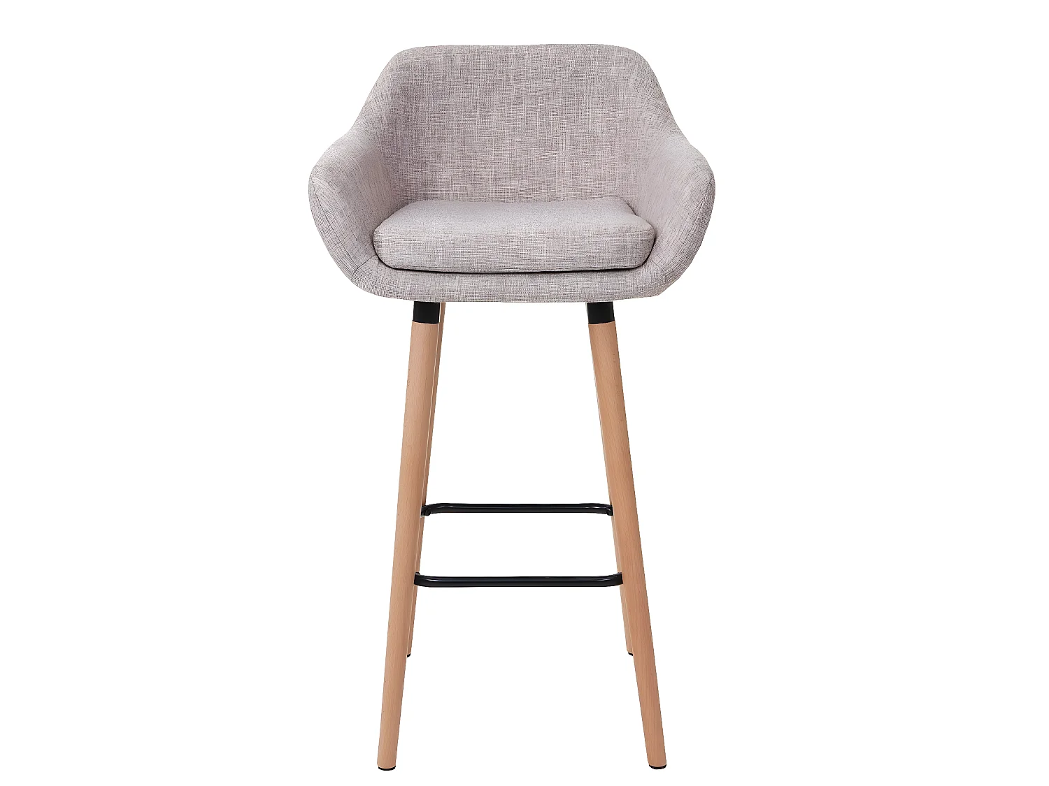 Tabouret de bar chaise tissu crème 53 x 45 x 99 cm 04_0005297