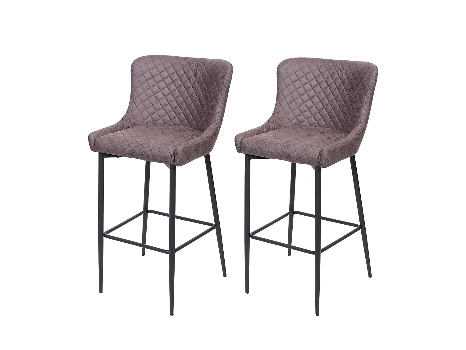 Lot de 2 tabourets tissu grise 47 x 47 x 105 cm 04_0000158