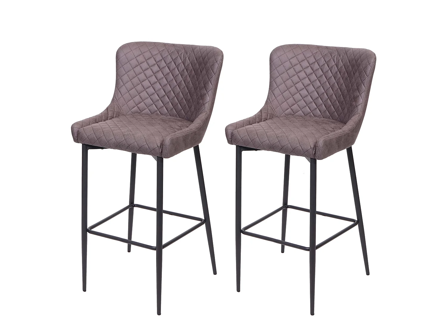 Lot de 2 tabourets tissu grise 47 x 47 x 105 cm 04_0000158