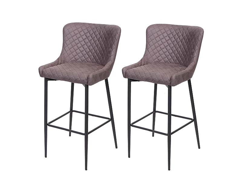 Lot de 2 tabourets tissu grise 47 x 47 x 105 cm 04_0000158