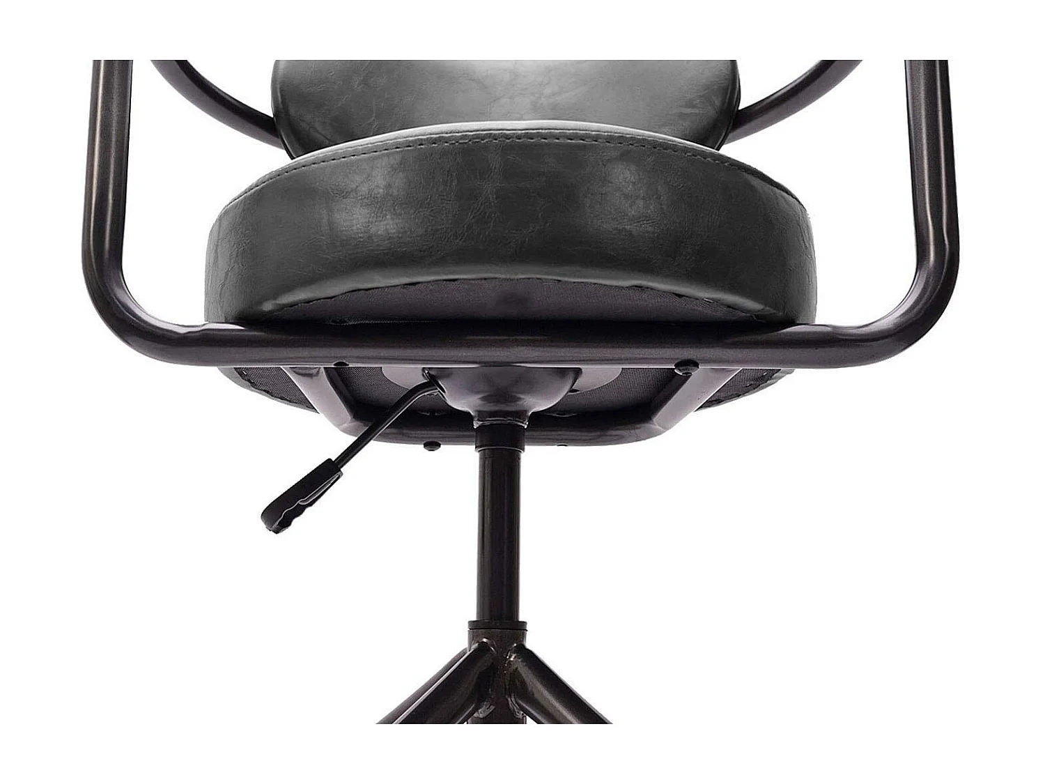 1x taburete de bar giratorio estilo industrial vintage gris regulable en altura con respaldo TDB04057