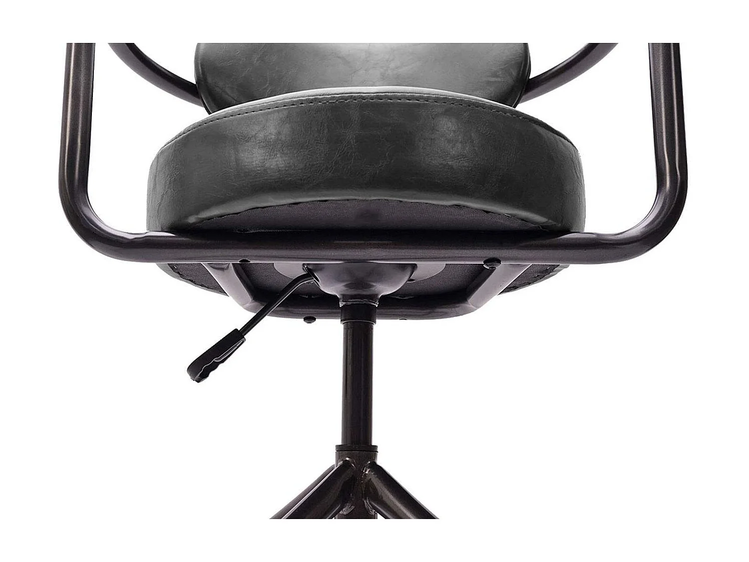 1x taburete de bar giratorio estilo industrial vintage gris regulable en altura con respaldo TDB04057