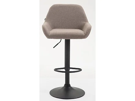 Juego de 2 taburetes de bar modernos y cómodos en tela topo con patas trompeta de metal negro TDB10230
