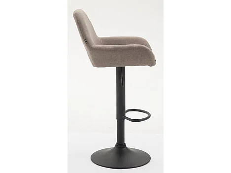Juego de 2 taburetes de bar modernos y cómodos en tela topo con patas trompeta de metal negro TDB10230