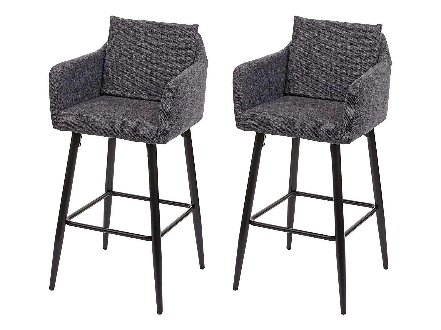 Lot de 2 tabourets métal grise 54 x 53 x 101 cm TDB04062