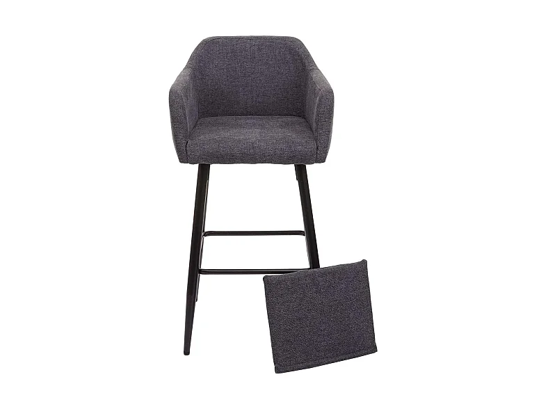 Lot de 2 tabourets métal grise 54 x 53 x 101 cm TDB04062